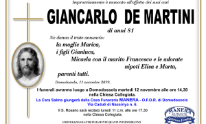 ANNUNCIO Giancarlo De Martini