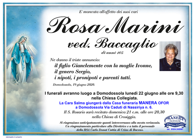 ANNUNCIO Marini Rosa