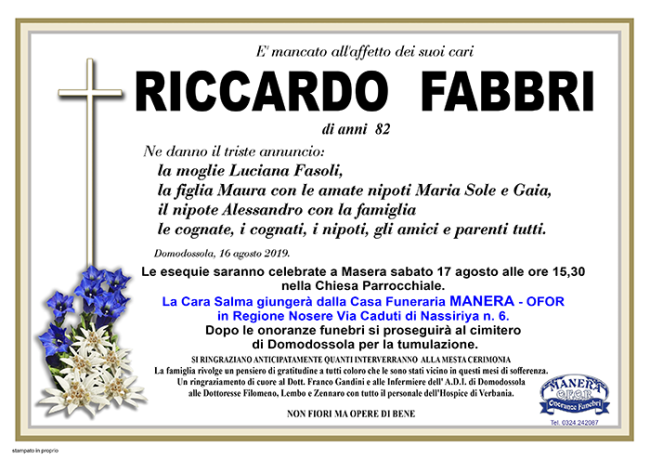 ANNUNCIO fABBRI riccardo