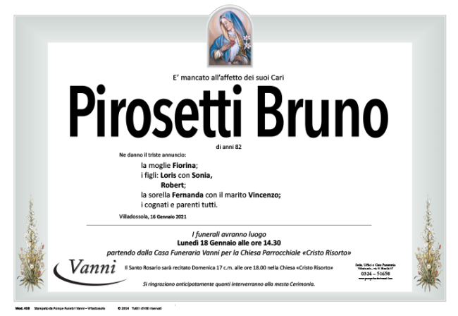 Annuncio mod. 408 Pirosetti