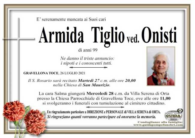 Armida Tiglio ved. Onisti