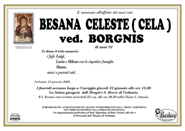 BESANA CELESTE borgnis