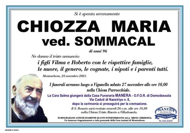Chiozza Maria ved. Sommacal