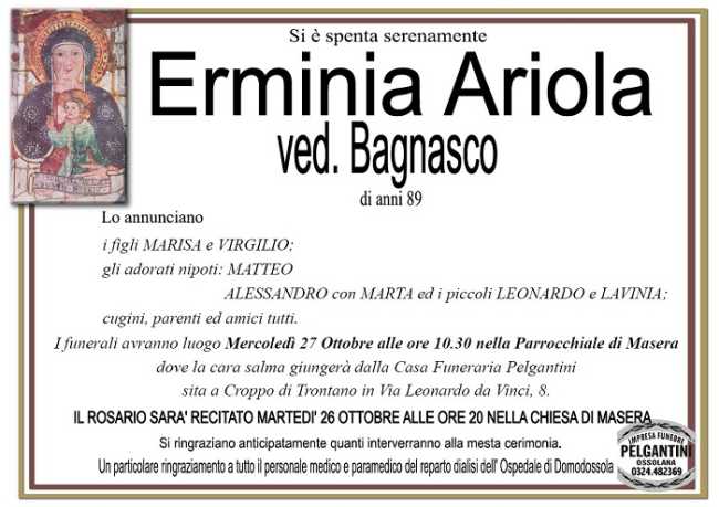 Erminia Ariola ved. Bagnasco