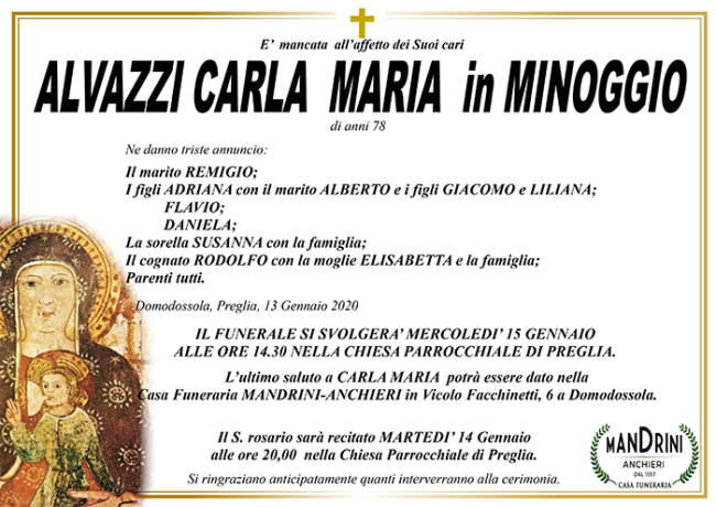 FUNEBRE ALVAZZI CARLA MARIA