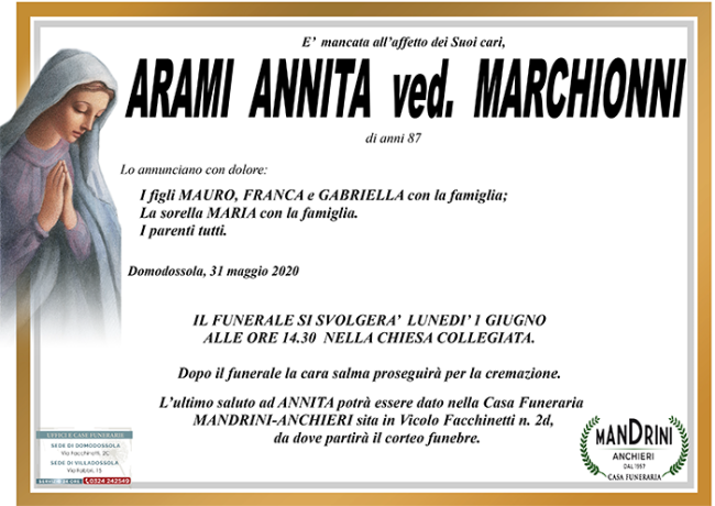 FUNEBRE ARAMI ANNITA