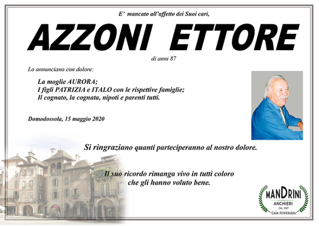 FUNEBRE AZZONI ETTORE
