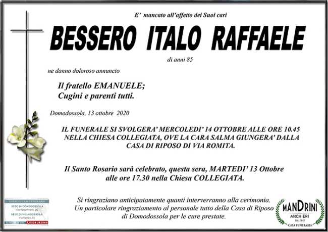 FUNEBRE BESSERO ITALO RAFFAELE