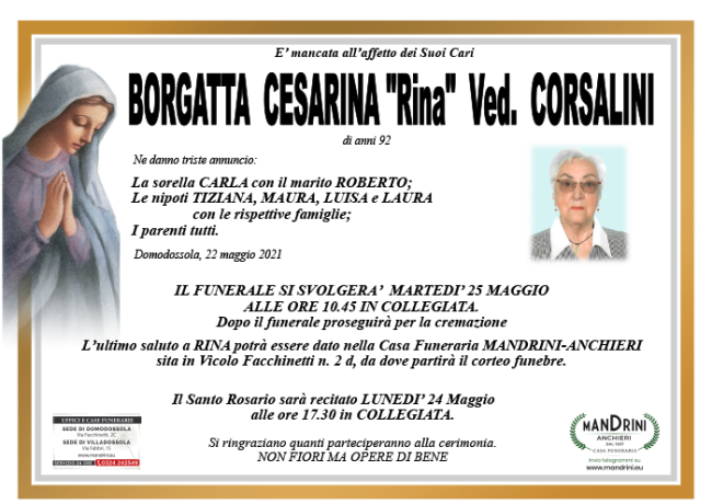 FUNEBRE BORGATTA MARIANNA