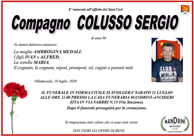 FUNEBRE COLUSSO SERGIO