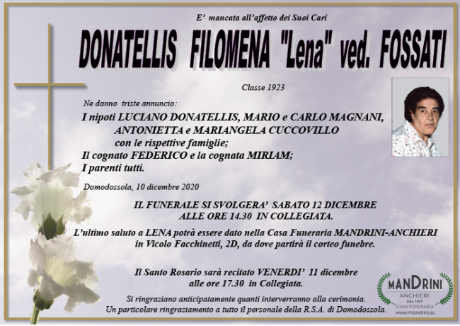 FUNEBRE DONATELLIS FILOMENA