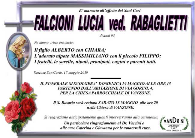 FUNEBRE FALCIONI LUCIA