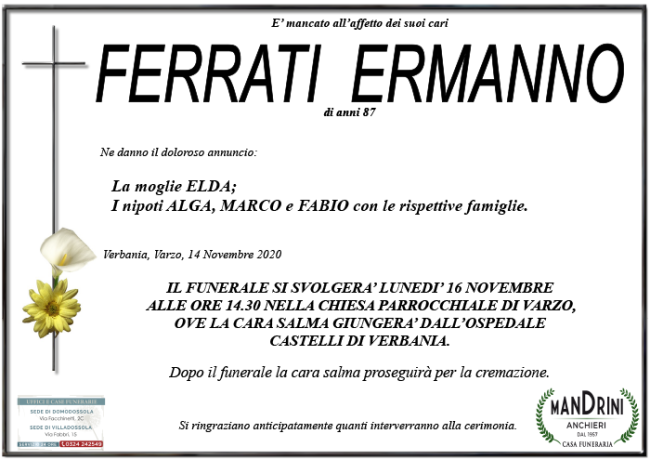 FUNEBRE FERRATI ERMANNO