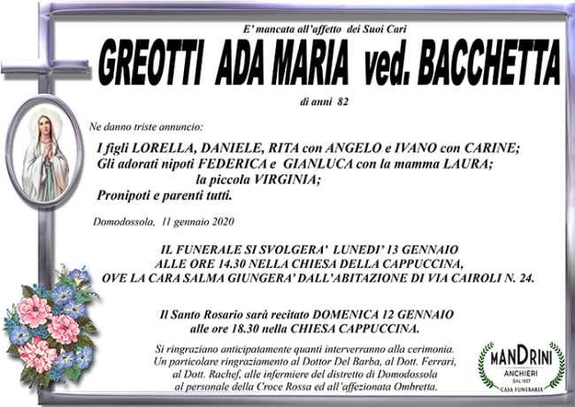 FUNEBRE GREOTTI ADA MARIA