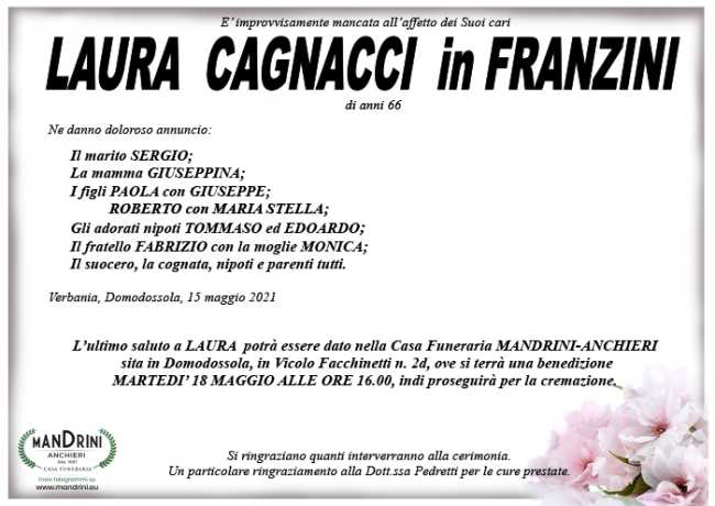 FUNEBRE LAURA CAGNACCI