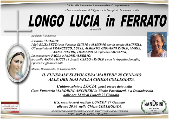 FUNEBRE LONGO LUCIA