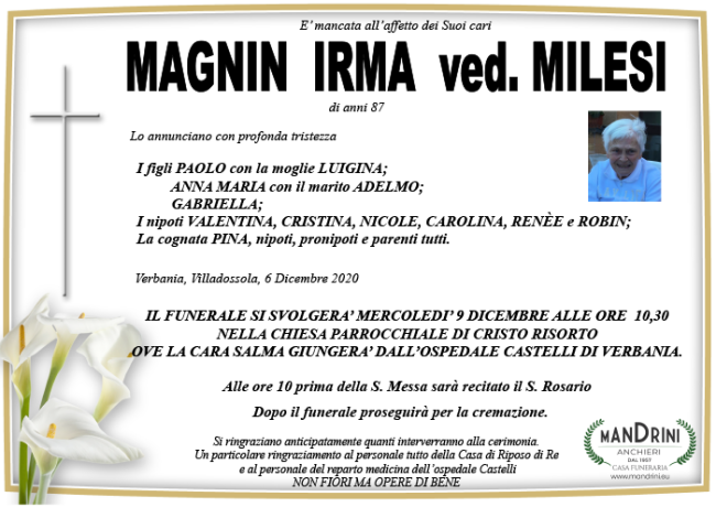 FUNEBRE MAGNINI IRMA