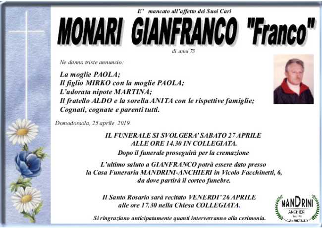 FUNEBRE MONARI GIANFRANCO