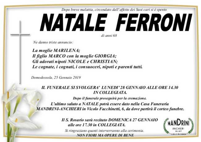 FUNEBRE NATALE FERRONI