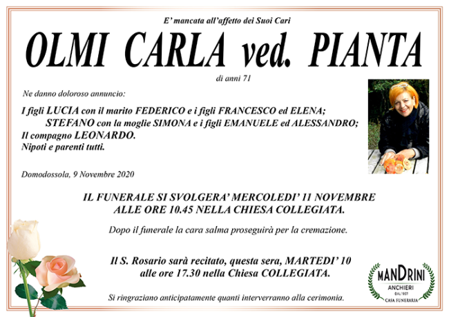 FUNEBRE OLMI CARLA