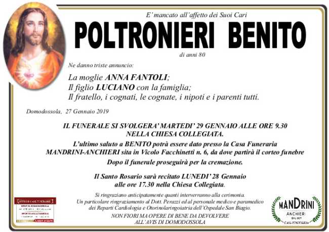 FUNEBRE POLTONIERI BENITO