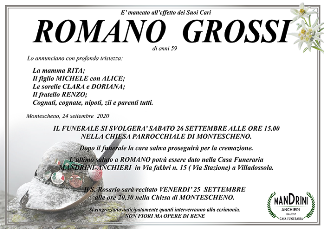 FUNEBRE ROMANO GROSSI