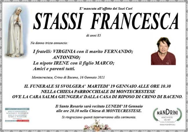 FUNEBRE STASSI FRANCESCA