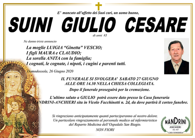 FUNEBRE SUINI GIULIO CESARE