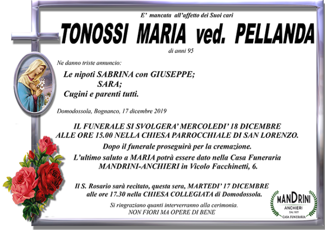 FUNEBRE TONOSSI MARIA