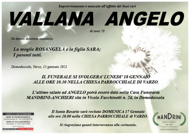FUNEBRE VALLANA ANGELO