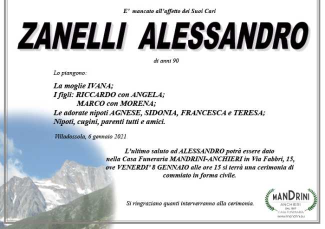 FUNEBRE ZANELLI ALESSANDRO