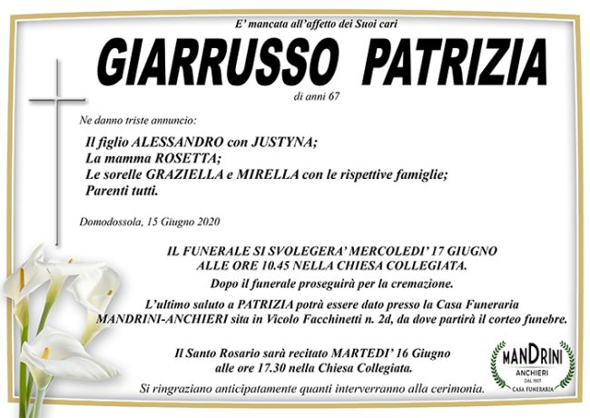Funebre GIARRUSSO RITA