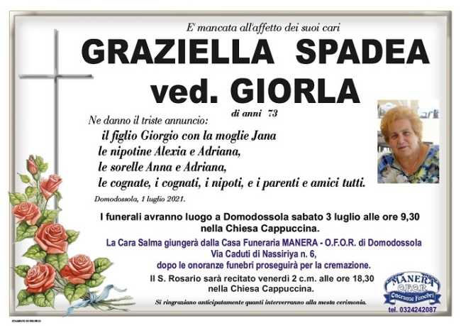 GRAZIELLA SPADEA ved. GIORLA
