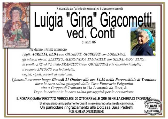 Luigia Gina Giacometti ved. Conti