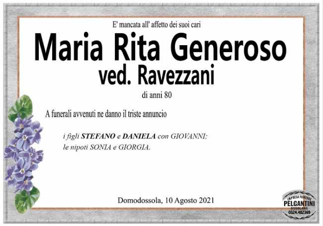 Maria Rita Generoso ved. Ravezzani