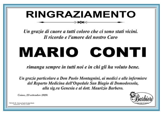 Mario Conti Un grazie