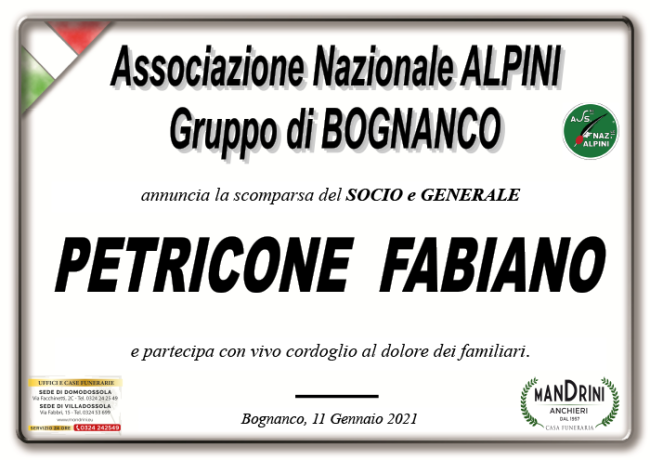 PARTECIPAZIONE ALPINI BOGNANCO PER PETRICONE