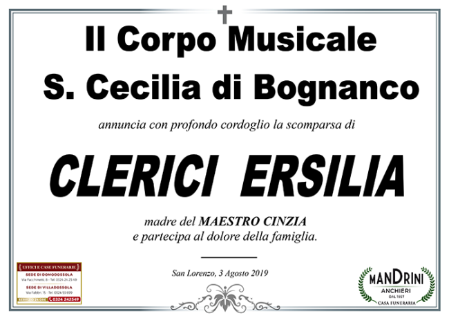PARTECIPAZIONE CORPO MUSICALE PER CLERICI
