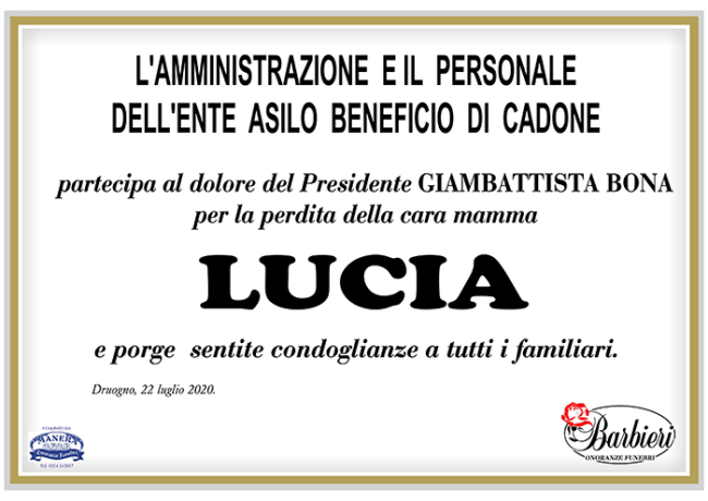 PARTECIPAZIONE ENTE ASILO BENEFICIO Margaroli Lucia