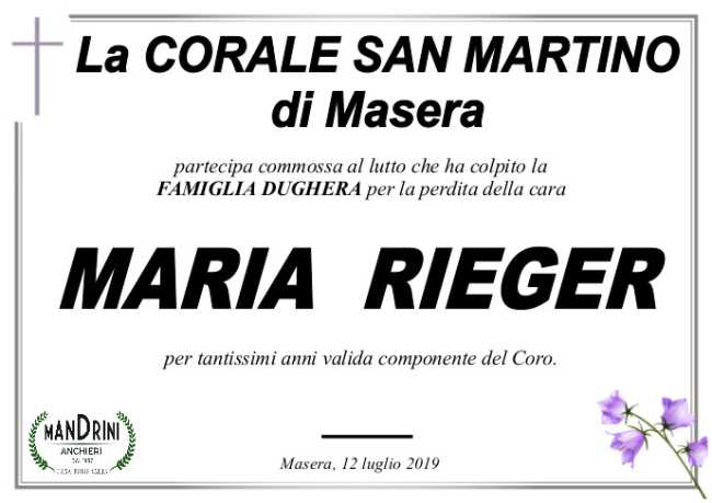 PARTECIPAZIONI CORALE SAN MARTINO PER RIEGER