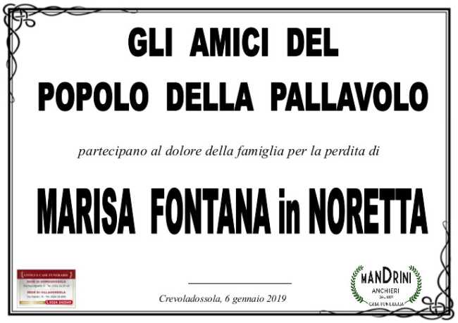 PARTECIPAZIONI POPOLO DELLA PALLAVOLO PER FONTANA