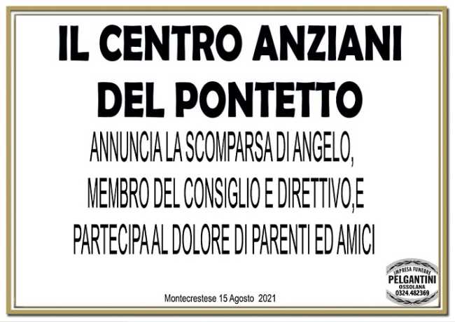 Partecipazione Centro Anziani del pontetto per Angelo Molini