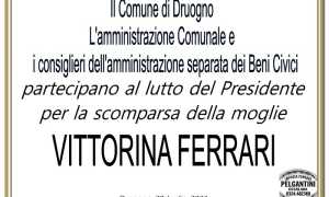 Partecipazioni Comune di Druogno per Vittorina Ferrari