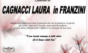 RINGRAZIAMENTO CAGNACCI LAURA