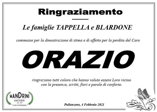 RINGRAZIAMENTO tappella