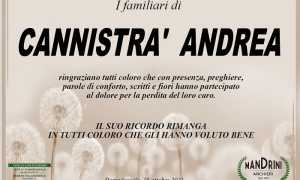 Ringraziamenti per Cannistrà Andrea