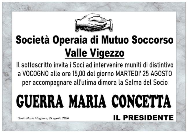 SOCIETA OPERAIA Guerra Maria Concetta