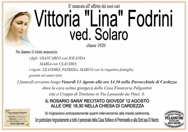 Vittoria Lina Fodrini ved. Solaro