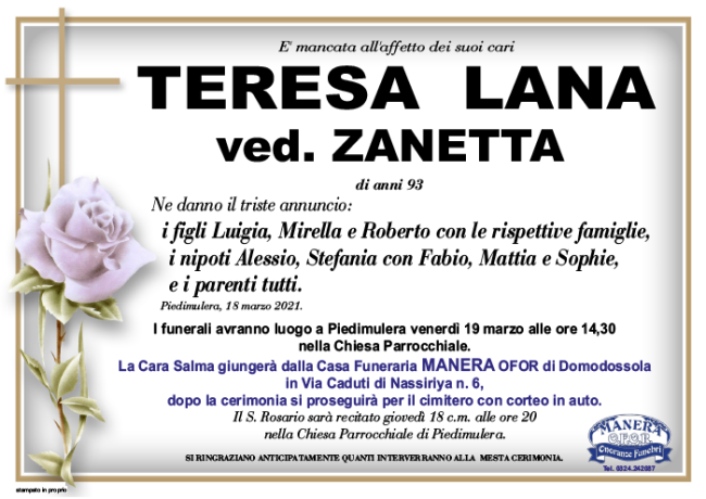 annuncio Teresa Lana