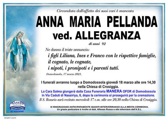 annuncio Anna Maria Pellanda